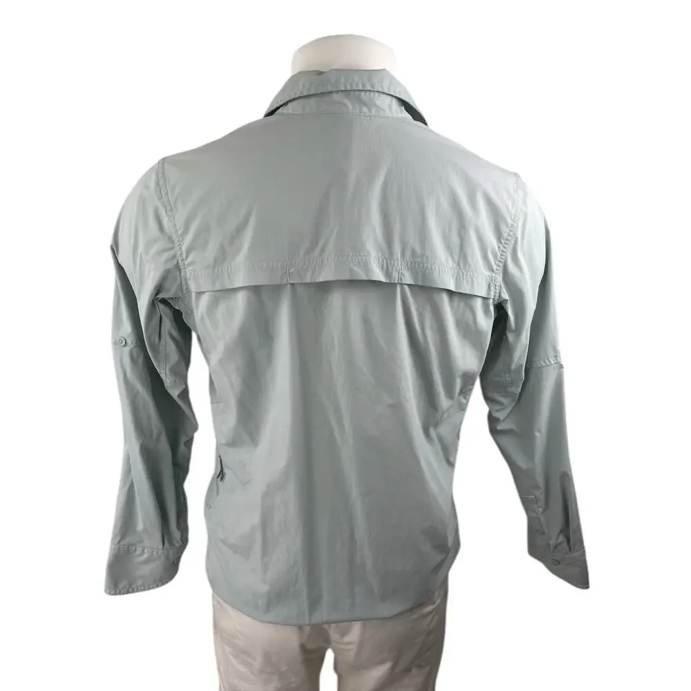 Rei Co-Op Men's Gray Long Sleeve Utility Pocket Button Down Shirt Top Size L